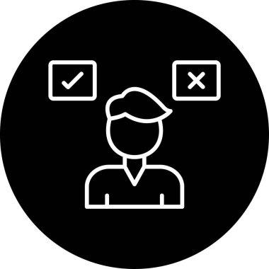 Karar verme ikonu. vektör illüstrasyonu