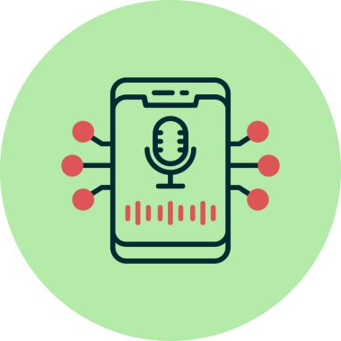 Ses yardımcısı ikon vektör illüstrasyonu 