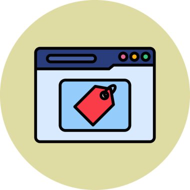 Çevrimiçi alışveriş simgesinin vektör illüstrasyonu 