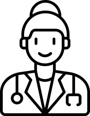 Kadın doktor simgesi, vektör illüstrasyonu