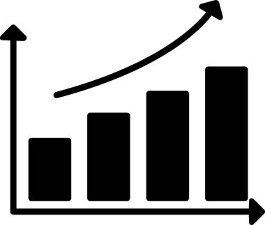 işletme büyüme grafiği vektör simgesi