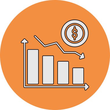 Kayıp grafiği. Web simgesi basit illüstrasyon