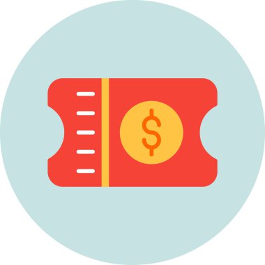 Bir bilet simgesinin vektör illüstrasyonu 