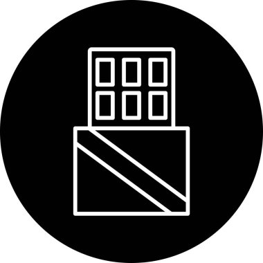 Çikolata çubuğu web simgesi, vektör illüstrasyonu