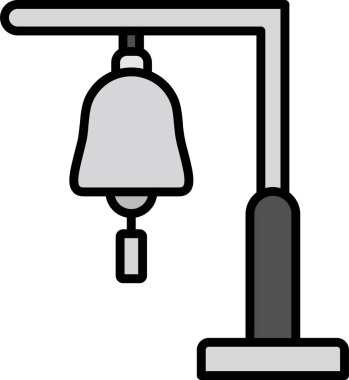 Bell web simgesi, düz biçim, vektör illüstrasyonu