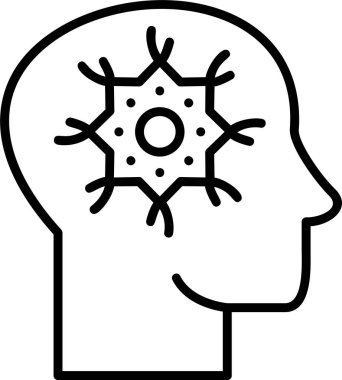 Beyin Nöron simgesi, vektör illüstrasyonu  