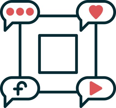 Sosyal Ortam web simgesi vektör illüstrasyonu