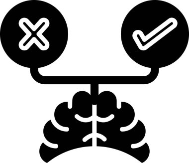 Karar verme ikonu. vektör illüstrasyonu