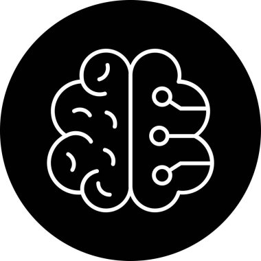 Yapay Zeka web simgesi, vektör illüstrasyonu