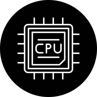 CPU icon, vector illustration simple design