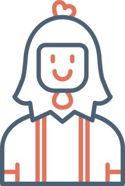 Korkak tavuk. Web simgesi basit illüstrasyon