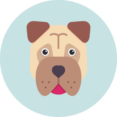 Hayvan Bullmastiff köpek simgesi vektör çizimi