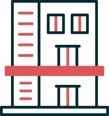 Ofis binası Web simgesi basit illüstrasyon
