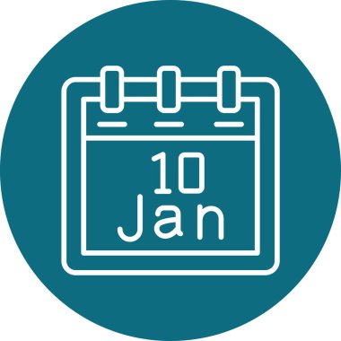 Ocak takvim simgesi tasarımı, web illüstrasyonu