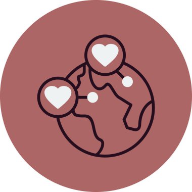 Toprak Gezegeni simgesi, vektör çizimi 