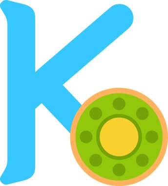 Büyük K web simgesi vektör illüstrasyonu