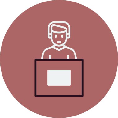 Röportaj web simgesi vektör çizimi