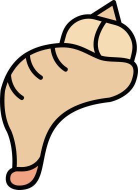 Kabuk düz simgesi, vektör illüstrasyonu