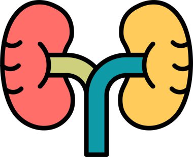 İnsan böbrekleri ikon vektör çizimi