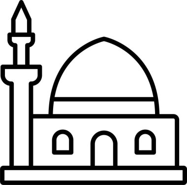 Müslüman camiinin minimalist doğrusal görüntüsü