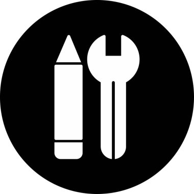 Kalem ve Kırpma simgesinin vektör çizimi