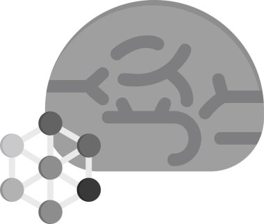 beyin ikonu vektör illüstrasyonu