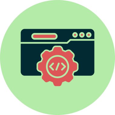 Web arayüzü içinde soyut bir vektör API içeren, ana hatlarıyla biçimlendirilmiş simge.