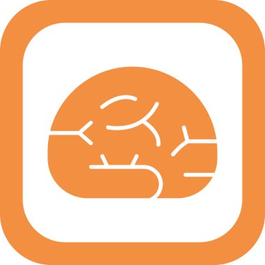 Beyin Simgesi Basit Vektör İllüstrasyonu 