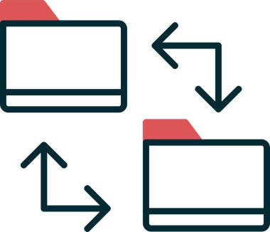 Dosya paylaşım simgesi, vektör illüstrasyonu