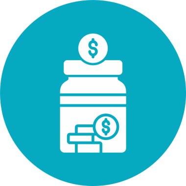 Cam kavanoz simgesi, vektör illüstrasyonu basit tasarım