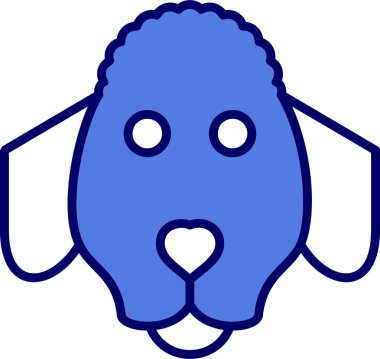 Fino köpeği baş simgesi vektör illüstrasyonu