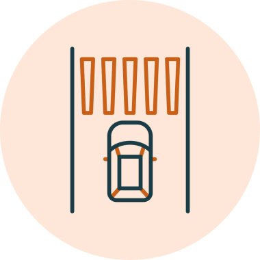 Zebra Geçidi. Web simgesi basit illüstrasyon