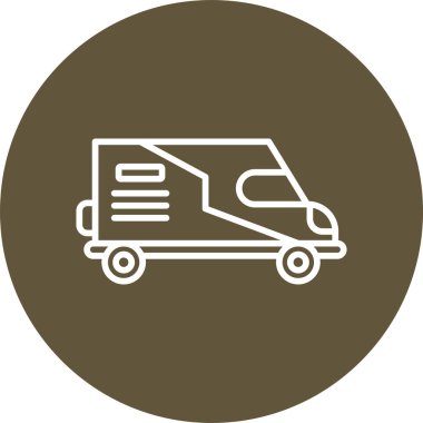 Minivan. Web simgesi basit illüstrasyon 