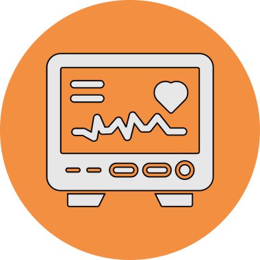 Elektrokardiyogram web simgesi, vektör tasarımı 