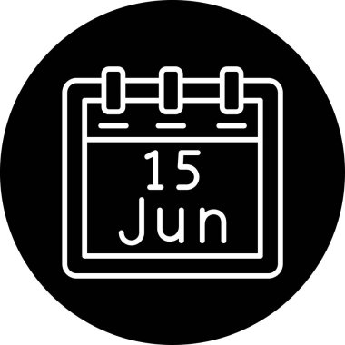 Haziran takvim simgesi. vektör illüstrasyonu