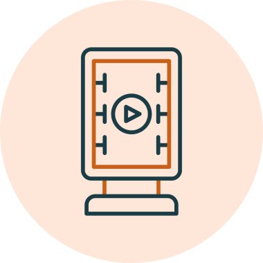 Renkli video oynatıcı. Soyut vektör illüstrasyonu