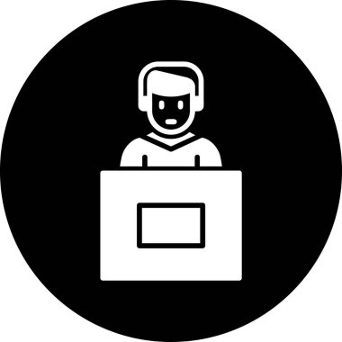 Röportaj web simgesi vektör çizimi