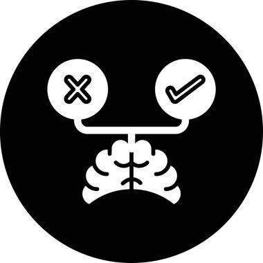 Karar verme ikonu. vektör illüstrasyonu