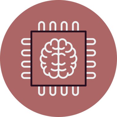 Yapay Zeka simgesi, vektör illüstrasyonu 