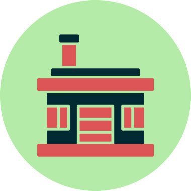 ev binası düz simge, vektör illüstrasyonu 