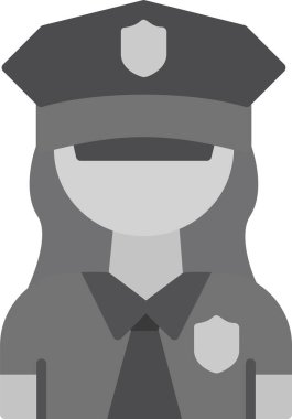 Polis Kadın Web simgesi, vektör illüstrasyonu