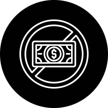 Para yok. Web simgesi basit illüstrasyon