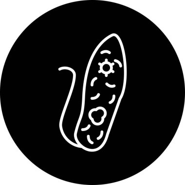 Euglenid bakteri simgesi, vektör çizimi basit tasarım