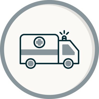 ambulans düz simgesi, vektör illüstrasyonu
