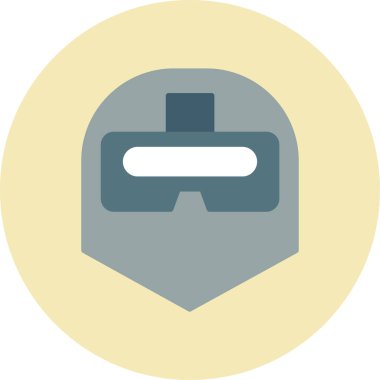 Modern burgulu bir kask simgesinin soyut renk vektörü gösterimi.