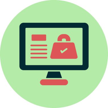 Çevrimiçi Dükkan simgesi vektör çizimi