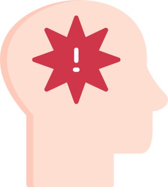 Ünlem işareti olan adam düz simge, panik konsepti, vektör illüstrasyonu