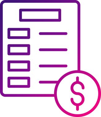 Fatura işi simgesi vektör illüstrasyonu