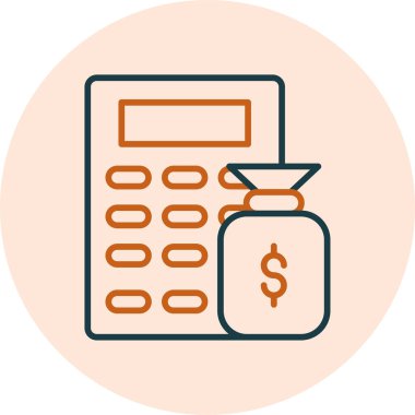 Bütçe simgesinin basit çizgisi