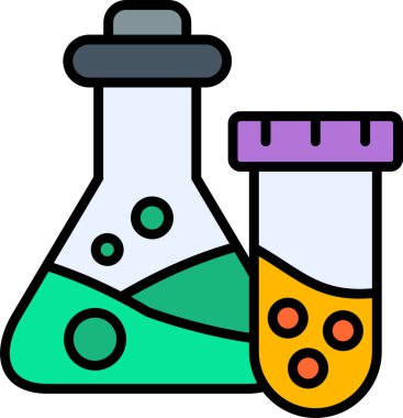 Kimyasal matara simgesi, vektör çizimi basit tasarım